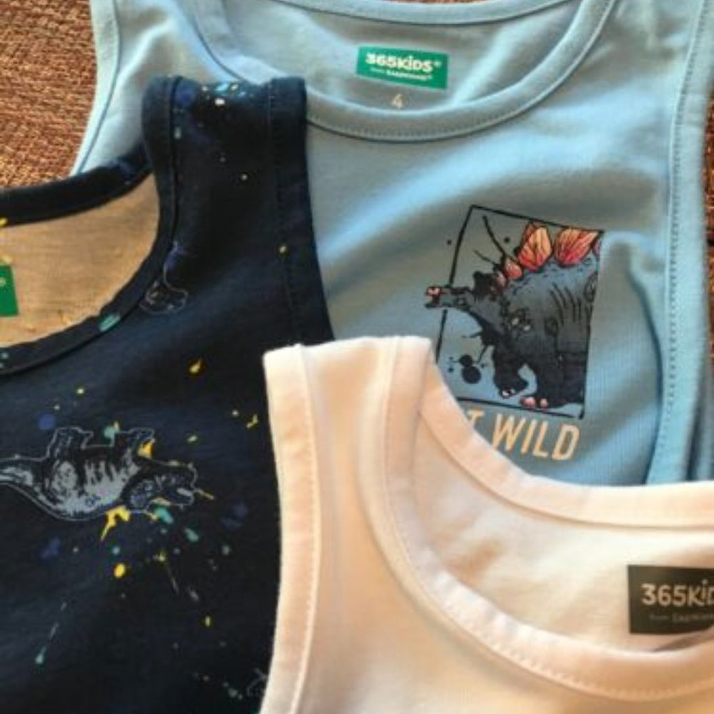 Garanimals 365 Kids 3 Pack Dino Wild/Navy/Lt Blue Tank Top Youth Size 5 Kids NEW - Picture 3 of 4